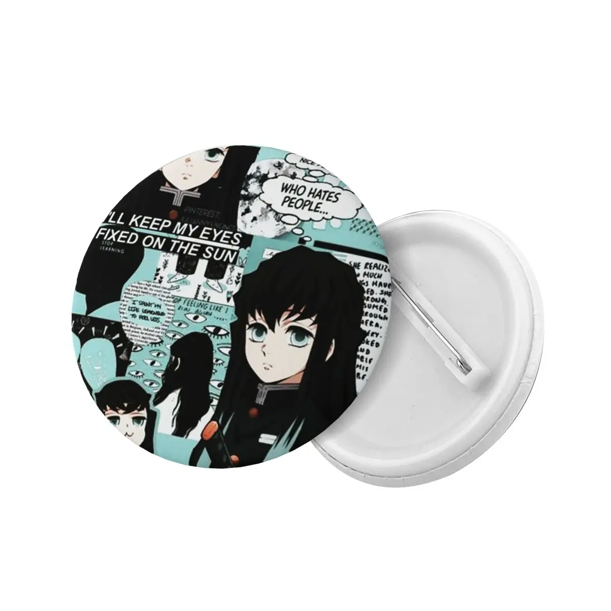 Anime Demon Slayer Pins Badges Muichiro Tokito Kimetsu No Yaiba Clothes Pinback Buttons Brooches Girlfriend Gift