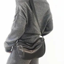 2024 New Genuine Leather Women's Bag Female Crossbody Bags Fashion Summer Small Girl Shoulder Bags Soft Cowhide Messenger Purse