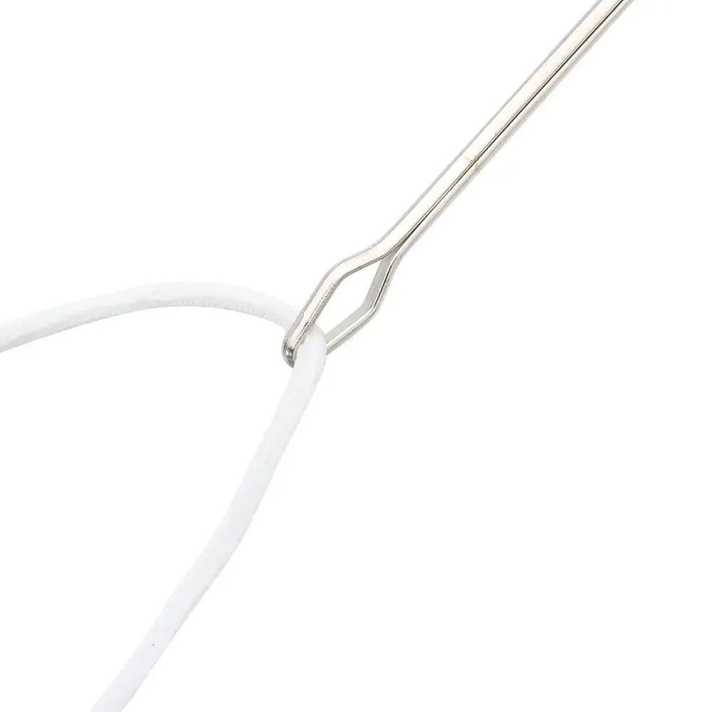 Hand Tool Belt Ribbon Wearing Tools Clip Tweezers Wearing Threaders Guide Elastic Rope Threader Stainless Steel Easy Threaders