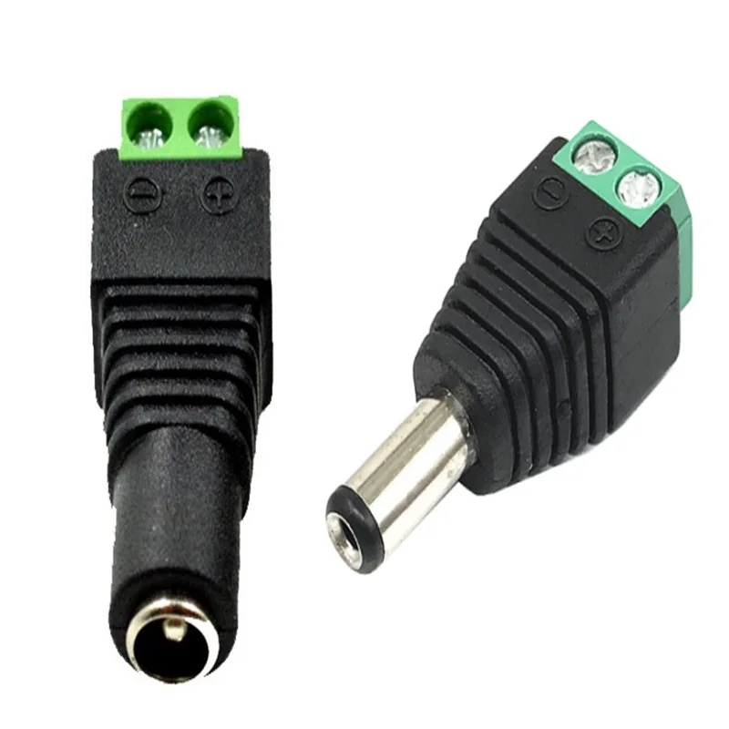 12V DC Power Connector Male Female Plug Jack Male Female Socket Barrel 2.1mm x 5.5mm Adapter for CCTV Camera LED Strip Supply