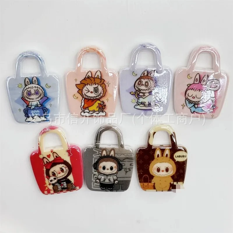 

Popular anime Dora Sister labubu hole acrylic Double sided printed charms handbag bead DlY keychain pendant accessory material