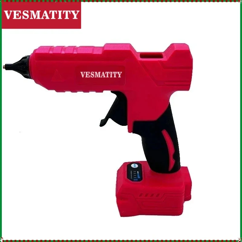 VESMATITY Cordless Electric Hot Melt Glue Gun For Milwaukee 18V Battery Quick Heating DIY Home Repair Tool Portable Pro