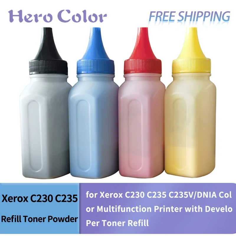 C230 C235 Refill Toner Powder Compatible for Xerox C230 C235 C235V/DNIA Color Multifunction Printer with Developer Toner Refill