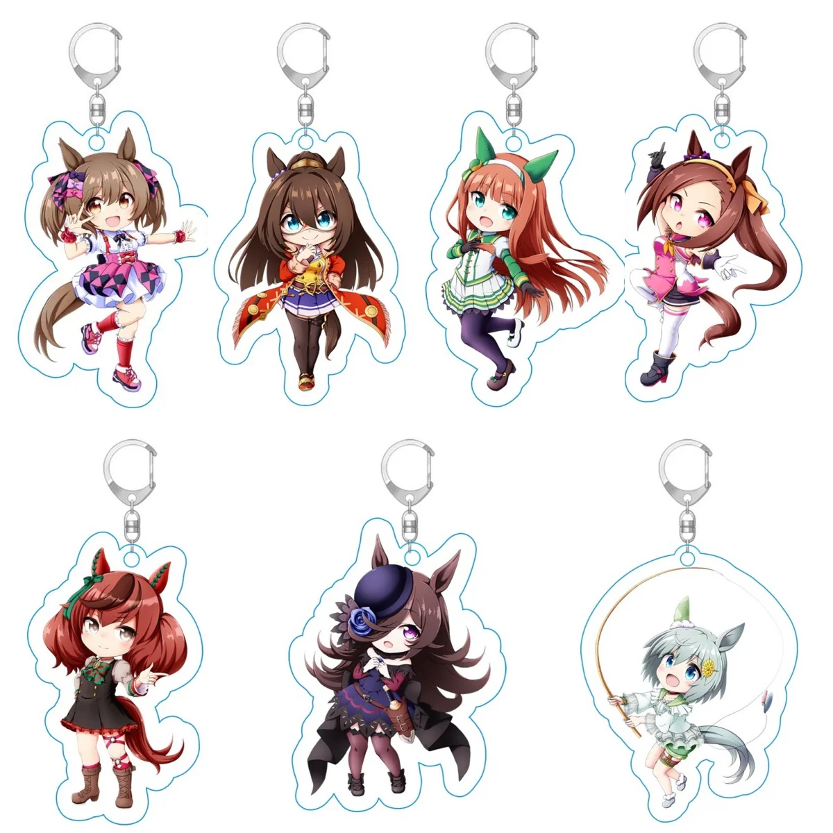 

6CM Anime Pretty horse Acrylic Keychain Model Cosplay Charm Characters Ornament Accessories Goods Collection Gifts