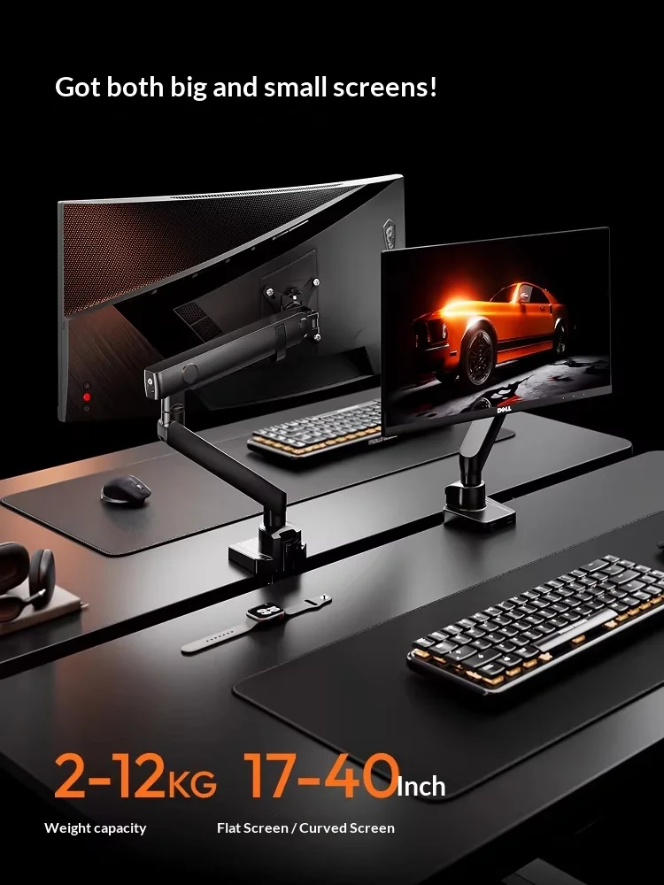 Brateck E500 Display Bracket Five-Axis Linkage Heavy Screen Don't Sink Your Head Computer Display Screen Bracket VESA Board Gift