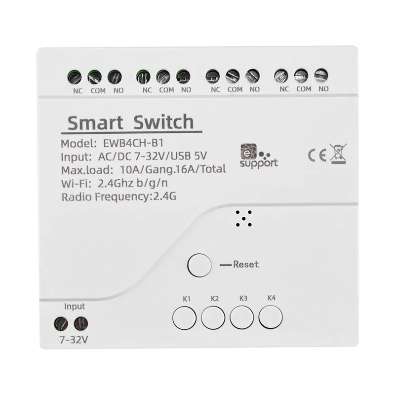 Vendita calda EWeLink Smart WiFi Bluetooth Interruttore Modulo Relè + Telecomando 7-32V On Off Controller 4CH 2.4G WiFi Remoto per Alexa