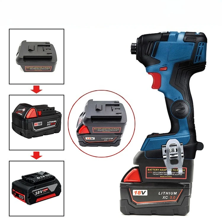 

Suitable for Milwaukee M18 18V lithium battery Adapter Suitable for Bosch BAT series 18V power tools plug-and-play plug-and-play
