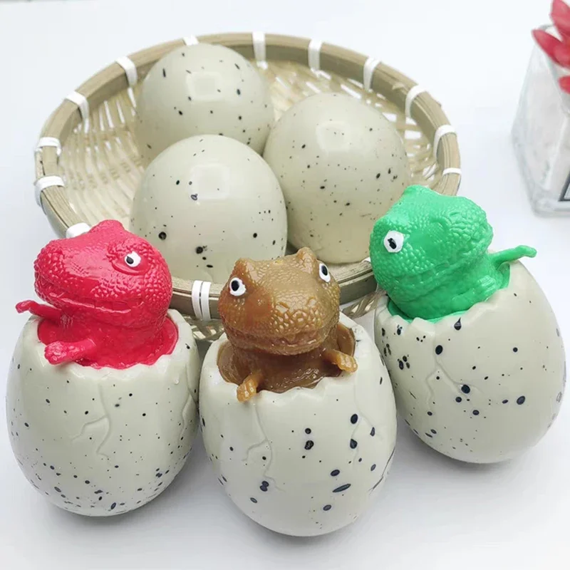 

Funny Prank Vent Decompression Toy 1PC Random Color Simulated Dinosaur Egg Squeeze Cup Hatching T-Rex Egg Decor For Kids Adults