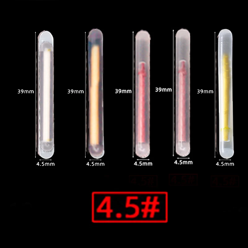 20pcs/Box 4.5*40mm Float Night Fishing Float For Carp Fishing Light Visibility Glowing Fluorescent Luminous Lightstick Pesca