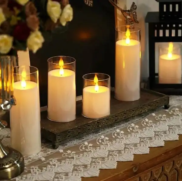 

3pcs/set Flickering Flameless Candles Battery Operated LED Tealight for Wedding Party Christmas Decor Candle Light With control