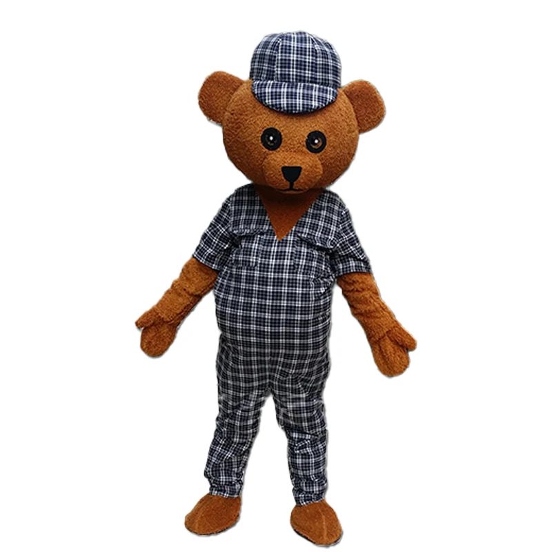

Brown Teddy Bear Mascot Costume Cartoon Doll Outfits Adult Walking Clothings Internet Celebrity Activity Performance Props