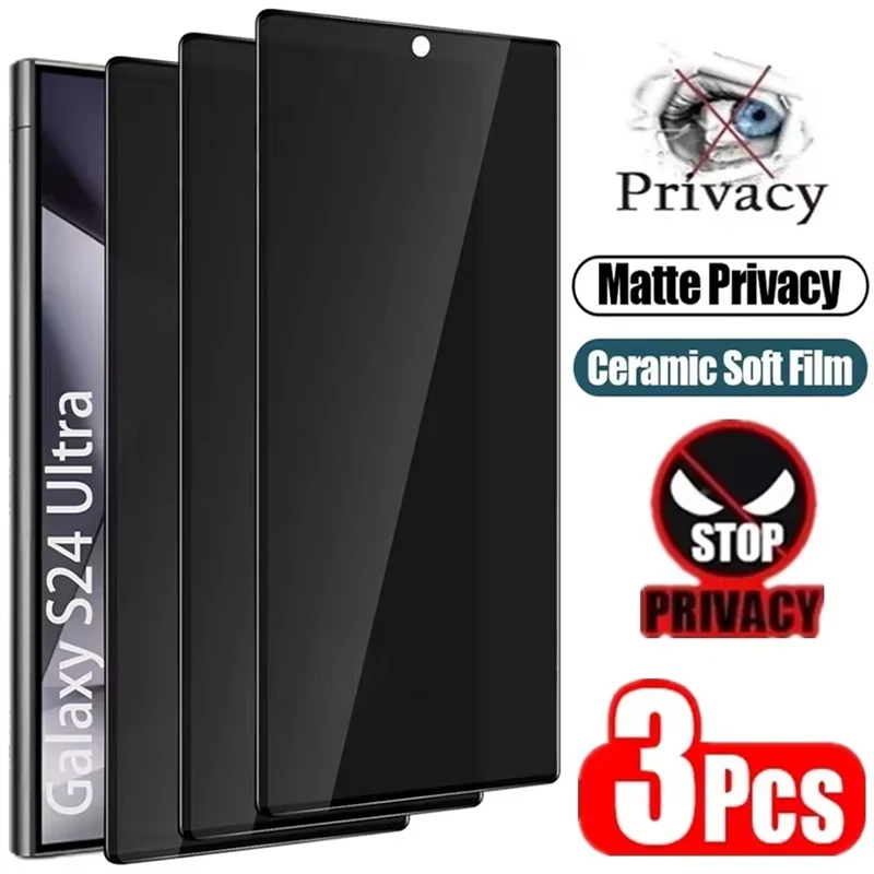Matowa ceramiczna osłona ekranu chroniąca prywatność do Samsung S26 S24 S25 Ultra S23 FE A56 A57 5g A55 A16 A27 A36 A37 A17 A73, folia antyszpiegowska — Zdjęcie 2 z 2
