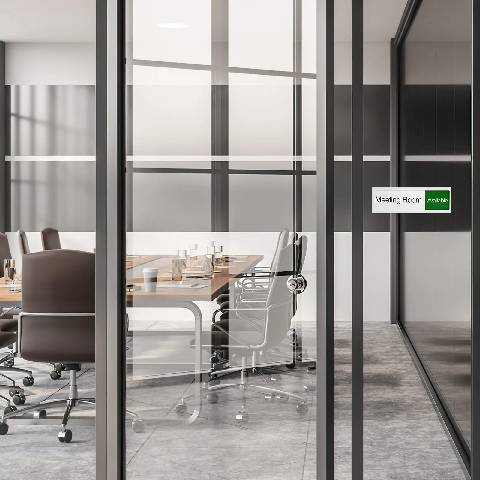 

Privacy Door Sign Meeting Room in Use Slide Acrylic Office Door Signboard Red Green Status Indicator Occupied Vacant Slide Sign
