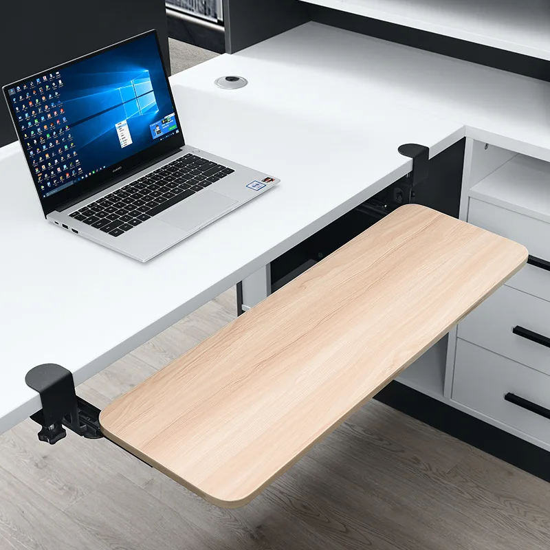 Under Desk Keyboard Tray Pull Out Holder Sliding Rails Computer Home Office Student Dormitory