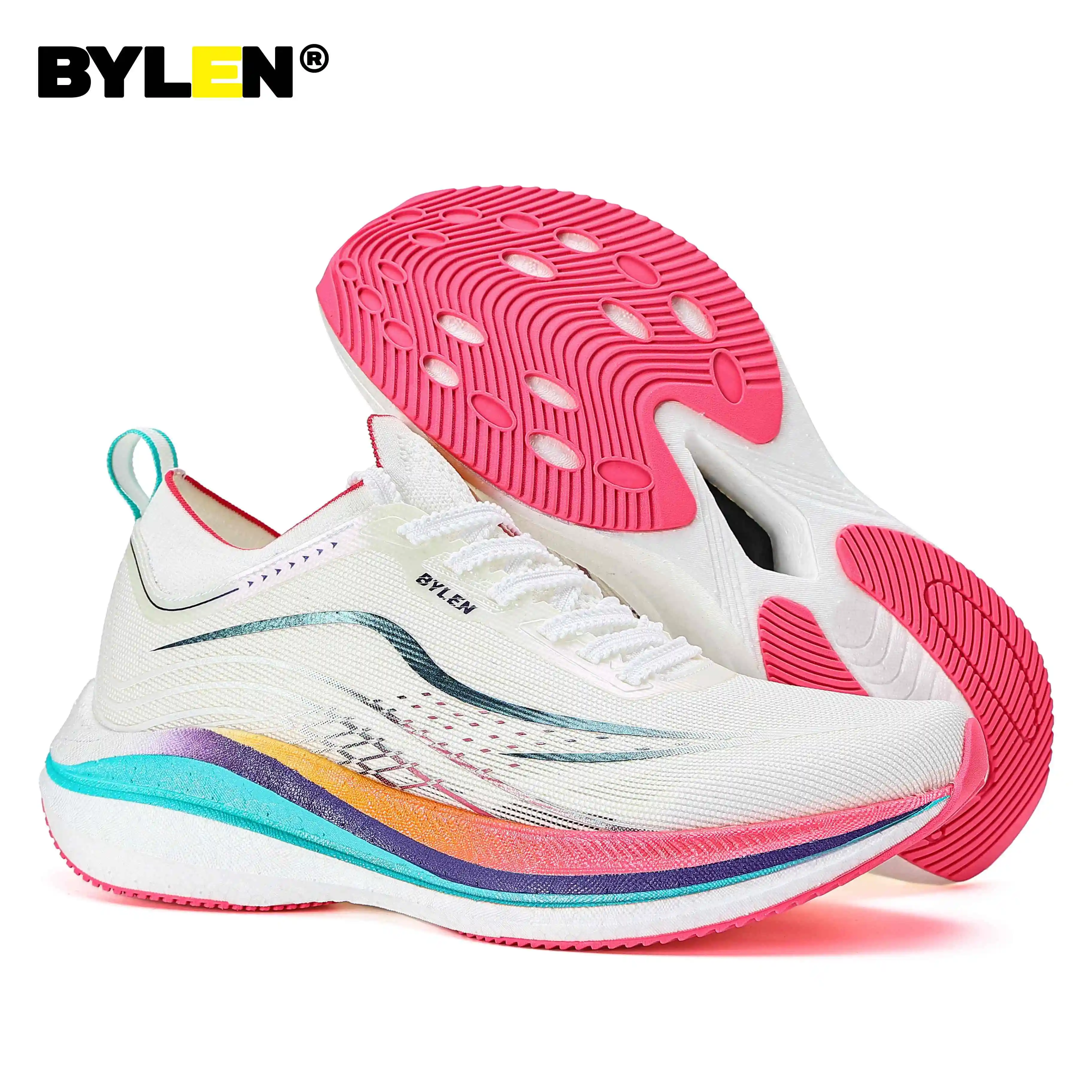 BYLEN Men Carbon Plate Sneakers Marathon Racing Professional Running Shoes women Athletic Training Sport Shoes