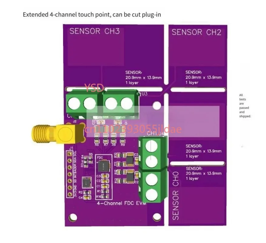 Industrial FDC2214 Capacitance Sensing Unit Multi-function Gesture Liquid Level Counting Module