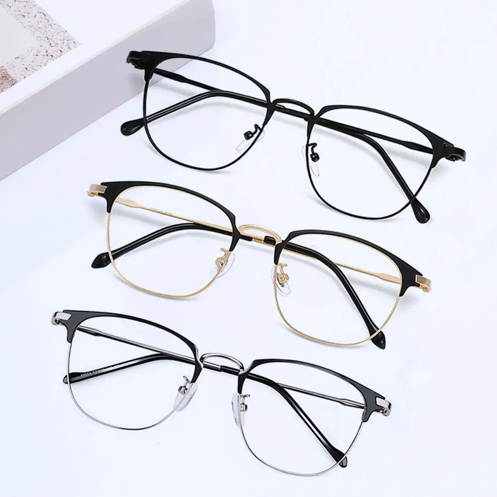 Anti-Blue Light Glasses for Men Women Fashion Oversized Metal Frame Ultralight Eye Protection Eyeglasses Office Computer Goggles