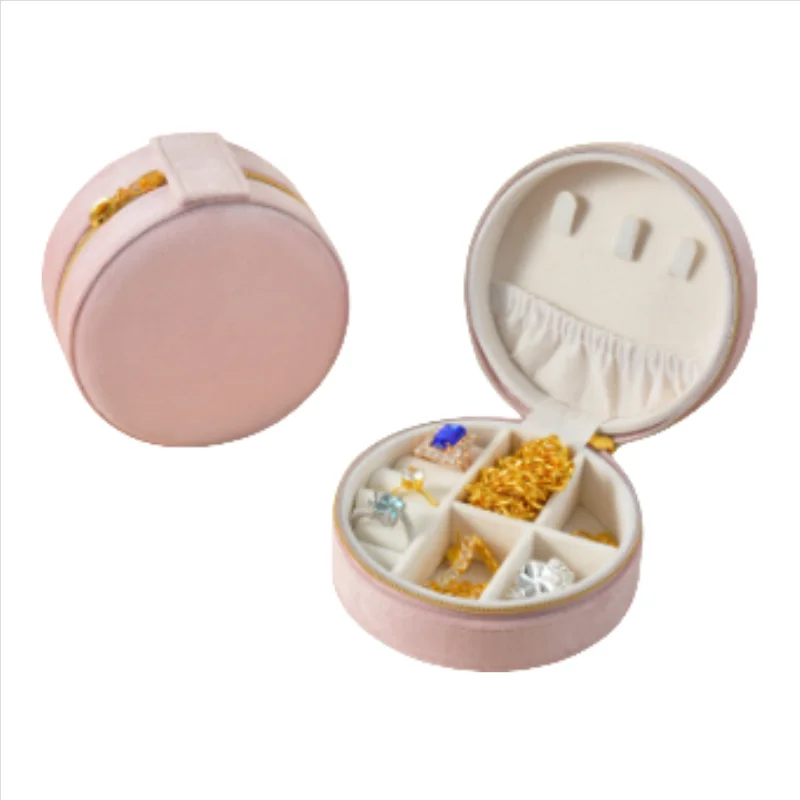 

Four Compartment Portable Mini Jewelry Storage Box Travel Compact Ring Jewelry Packaging Box