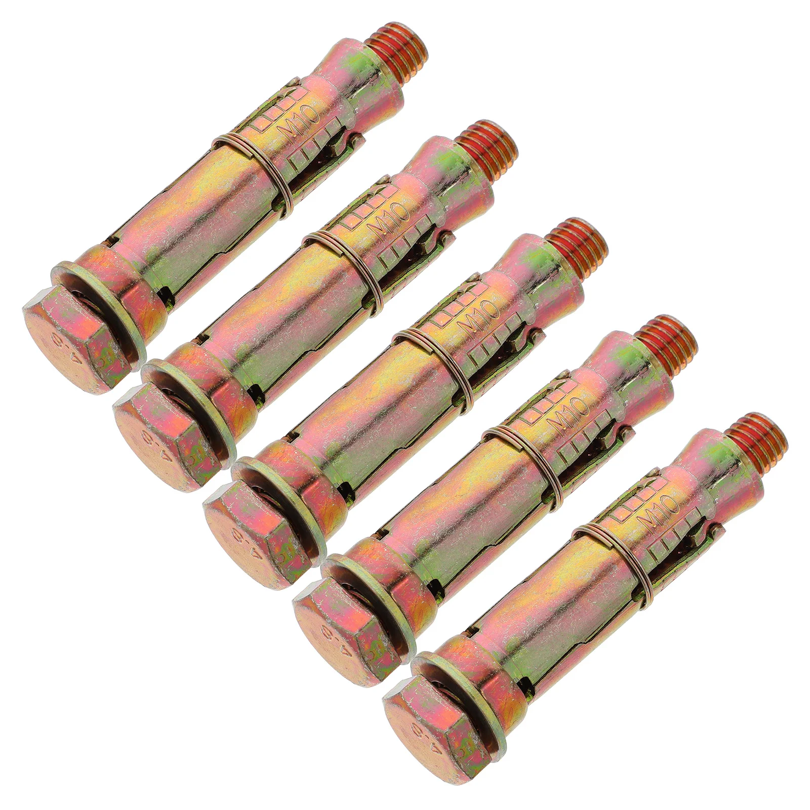 

5Pcs Gecko Expansion Screws M10x70 Color-Plated Zinc Heavy Duty Wedge Anchors for Masonry Concrete Drywall Secure Fixing