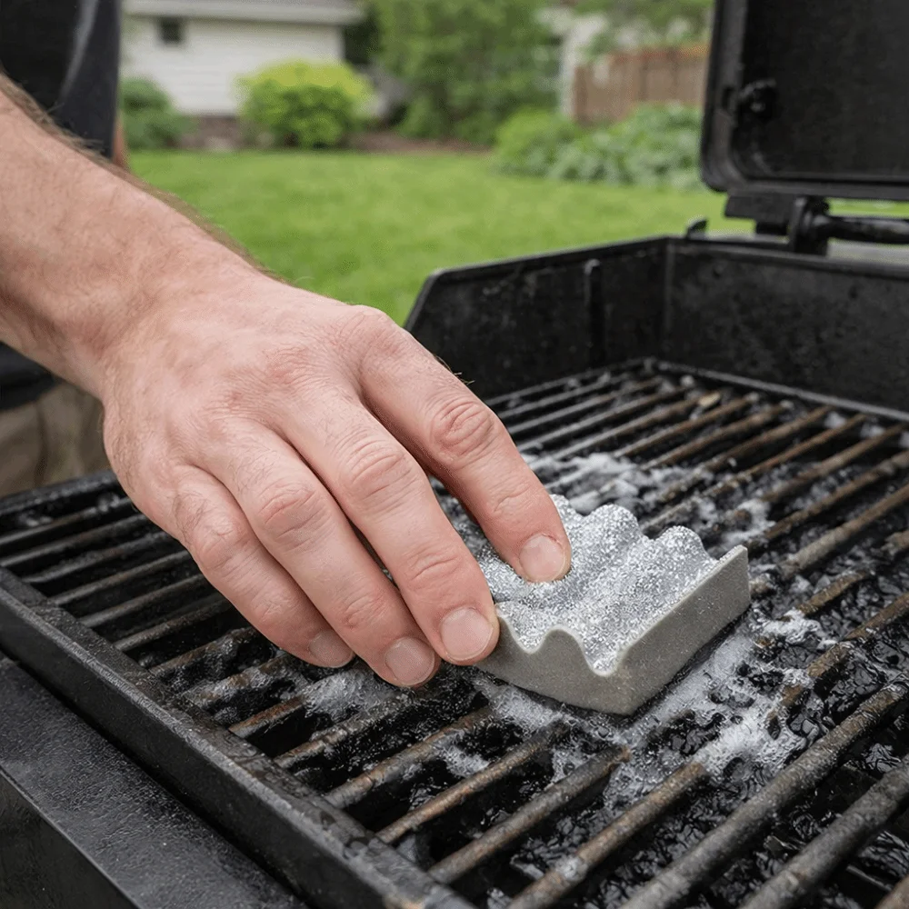 

Двусторонняя губка для удаления ржавчины с волнообразным дизайном, щетка для гриля, бытовая губка-скрабер для кухонной раковины