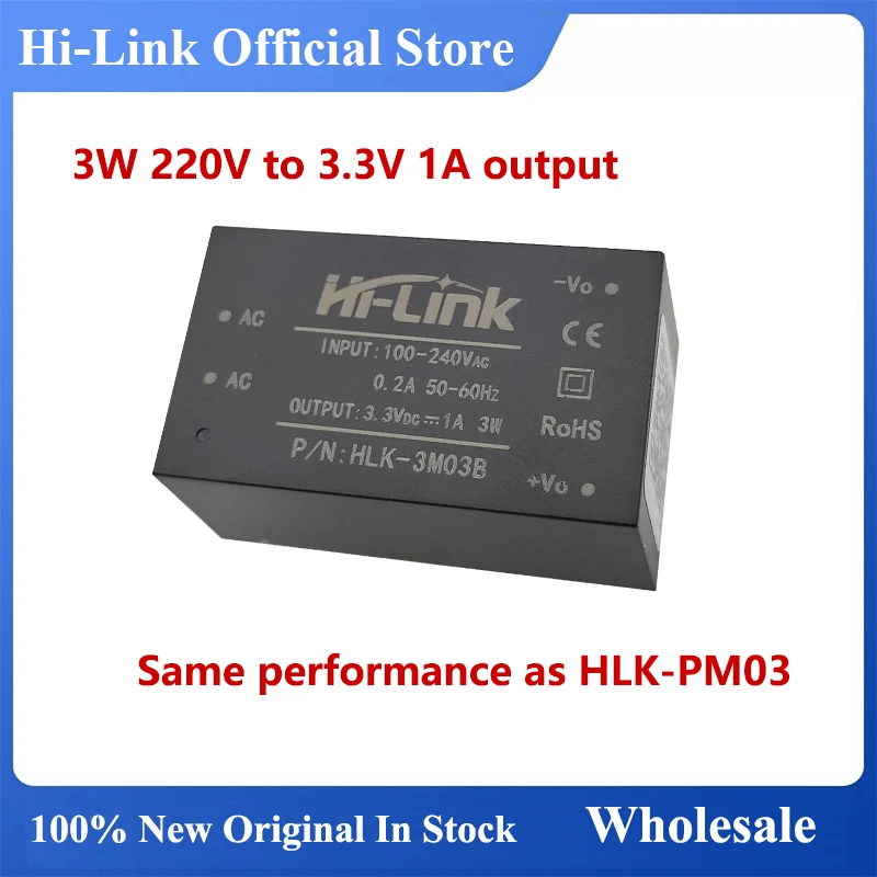 Hi-Link New 3W AC DC Converter HLK-3M03B HLK-3M05B HLK-3M09B HLK-3M12B HLK-3M15B HLK-3M24B Intelligent Module Smart Electronics