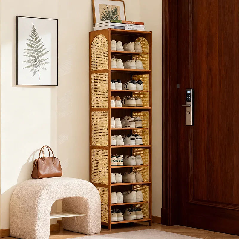 

Shoe cabinet Household entrance storage cabinet integrated against the wall Indoor large-capacity multi-layer locker entrance