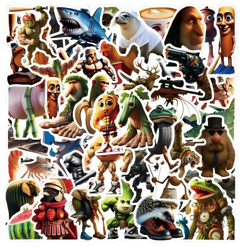 50/100/500pcs/set Italian Brainrot Stickers Tung Tung Tung Sahur Funny Animal Decals Toy Gift for DIY Phone Notebook Laptop Bike