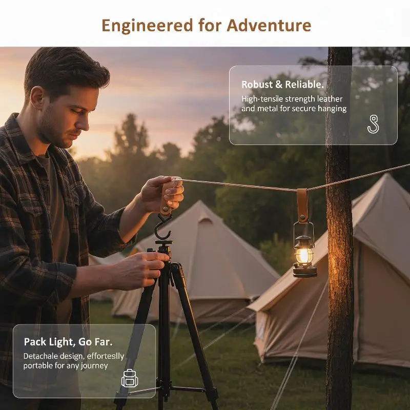 Versatile S-Shaped Leather Camping Hooks 1/5pcs Portable for Easy Outdoor Use