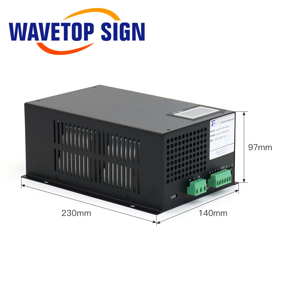 Imagem -03 - Laser Power Supply Categoria Gravação a Laser e Máquina de Corte Myjg100w 80-100w Wavetopsign-co2