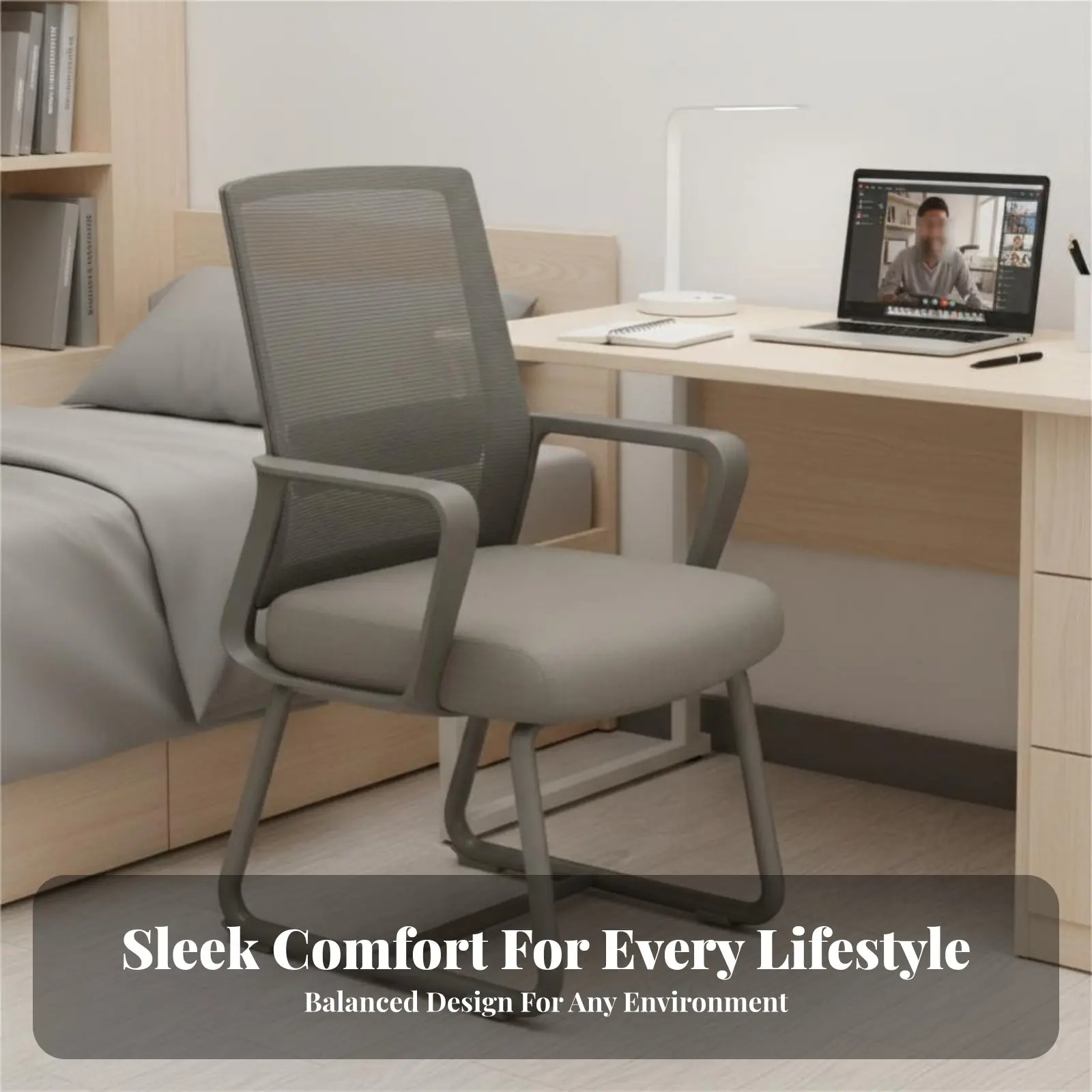 Cadeira Ergonômica com Suporte Espinal em Malha, Base de Cadeira com Suporte Espinal em Malha, Assento Acolchoado, Economia de Espaço para Usuários Do