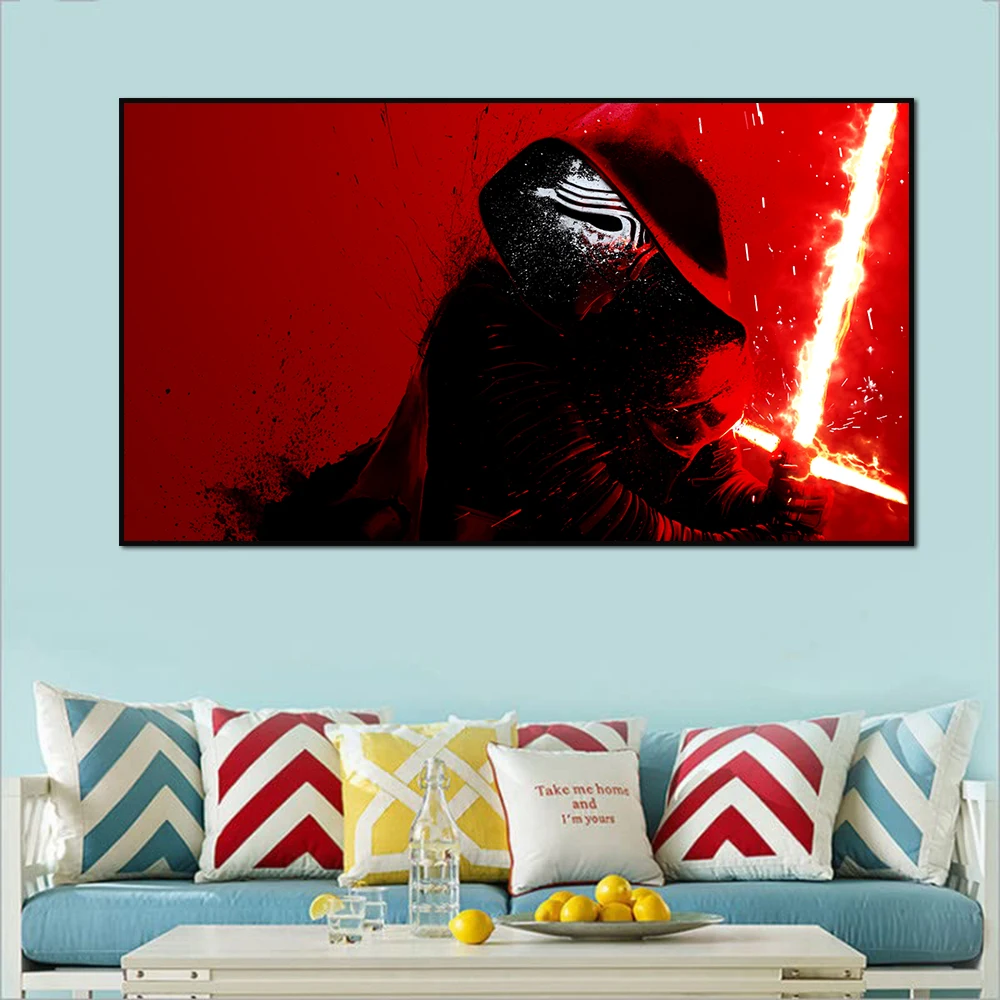 Disney Wars Poster Star Kylo REN Canvas Painting Print Abstract Wall Art Pictures for Living Room Bedroom Home Decor Cuadros