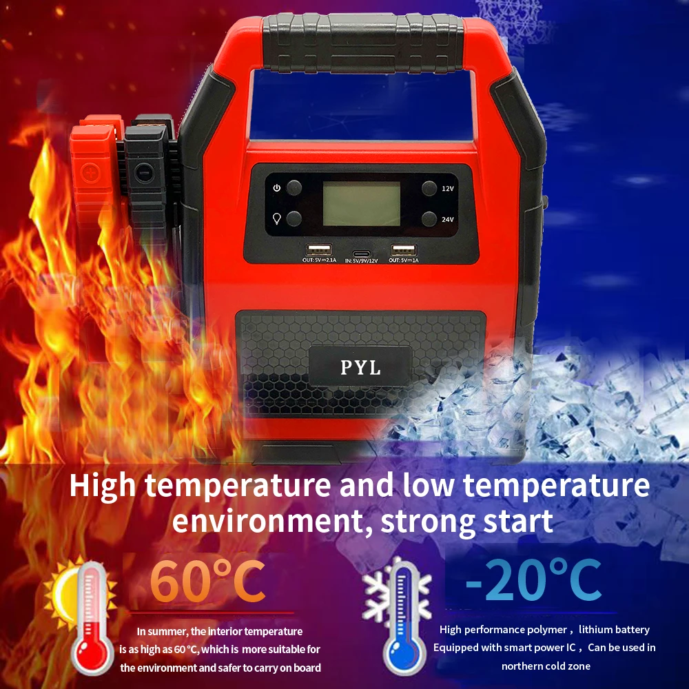 Imagem -06 - Carro Portátil da Emergência Salta o Acionador de Partida Impulsionador da Bateria Começando o Dispositivo Gasolina Diesel Caminhão 24v 46800mah 12v o