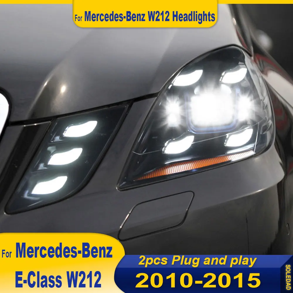 

Светодиодные фары для Mercedes-Benz E-Class W212 2010-2013, комплект для модернизации E260, светодиодные дневные ходовые огни (DRL), установка Plug and Play.