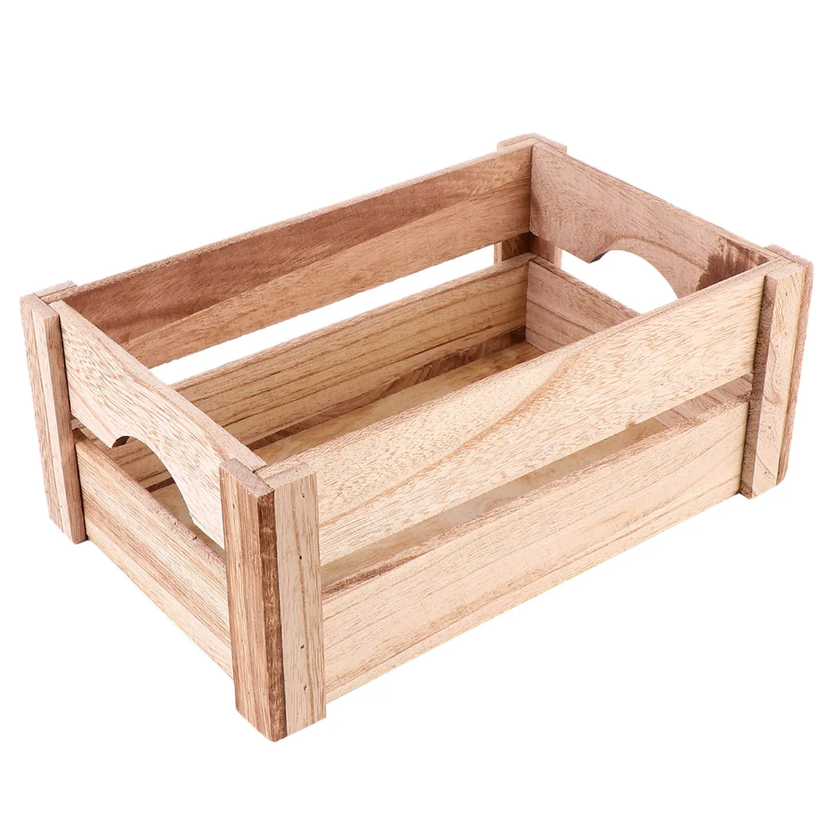 Wooden Desktop Storage Basket Sturdy Case Container Solid for Home Retro Eco-friendly