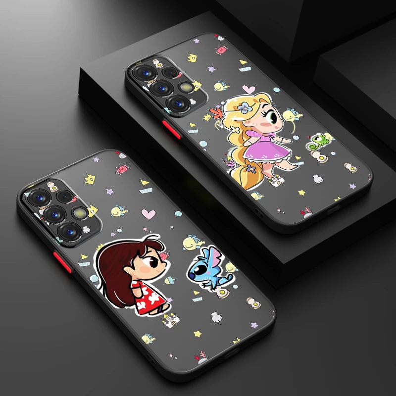 

Disney Princess Belle Kawaii Frosted Translucent For Samsung Note 20 A35 A03 A54 A31 A22 A34 A14 A24 A04 A55 5G Soft Phone Case