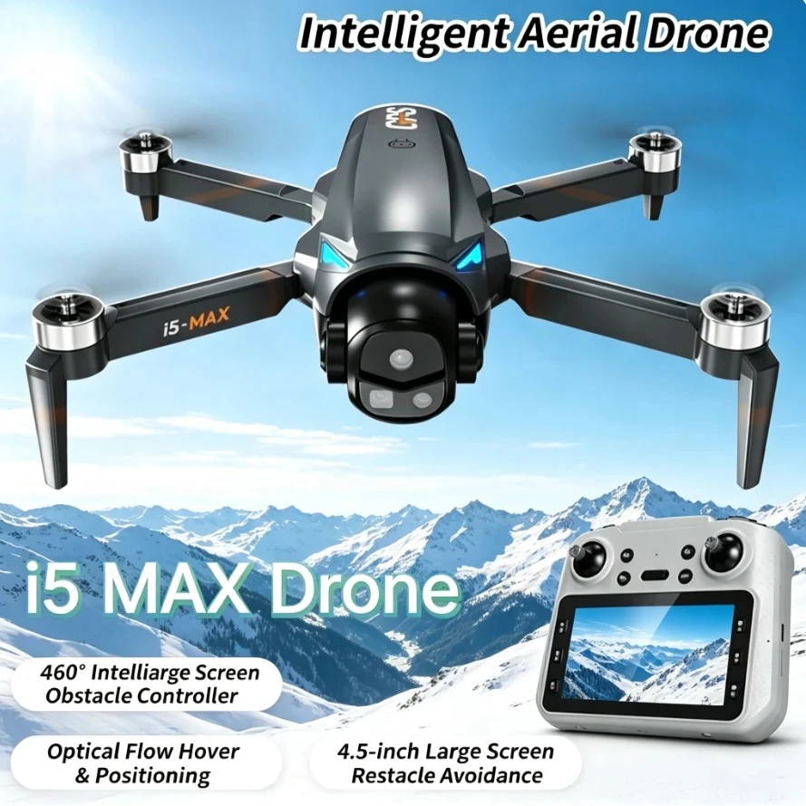 Original i5 MAX GPS Drone Quadcopter 4K HD 8K 5G WIFI FPV Brushless RC Drone Obstacle Avoidance Auto Return For Adults Beginners