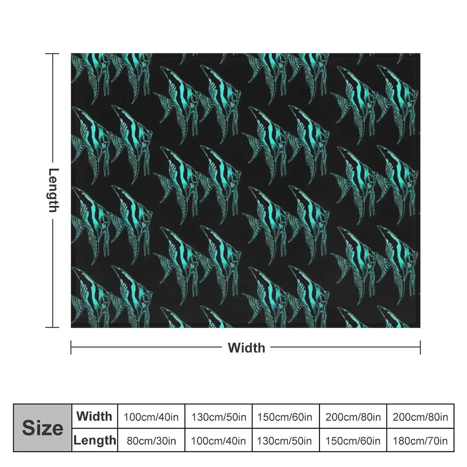 Angelfish blue Logo Pair in Black background Throw Blanket wednesday Furrys Luxury Thicken Blankets