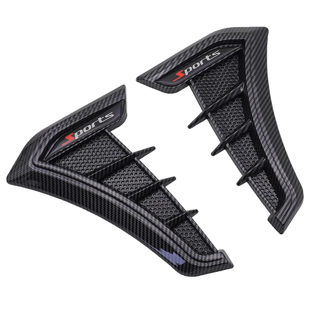 Universal 2PCS Fender Hood Wing Decals Ventilation Sticker Side Air Flows Wing Vents Cover Car Air Flows Intakes Hole Grilles - view 6