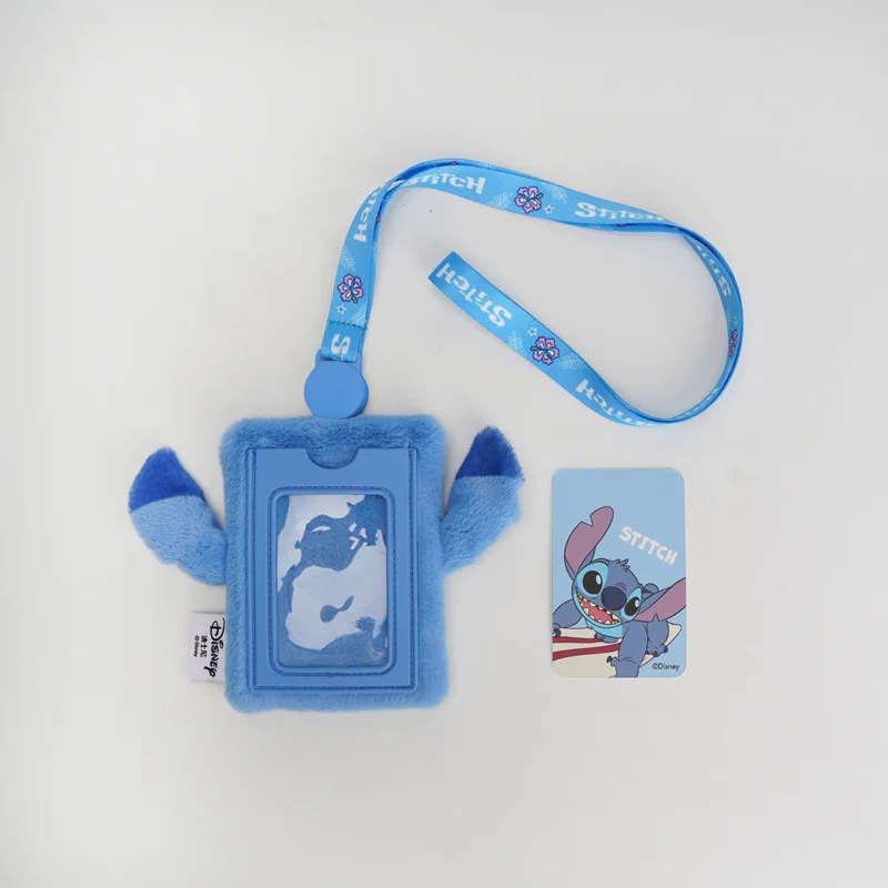 Miniso The New Anime Cartoon Disney Lotso Stitch Plush Card Holder Id Card Holder Access Card Bus Card Protective Case Badge