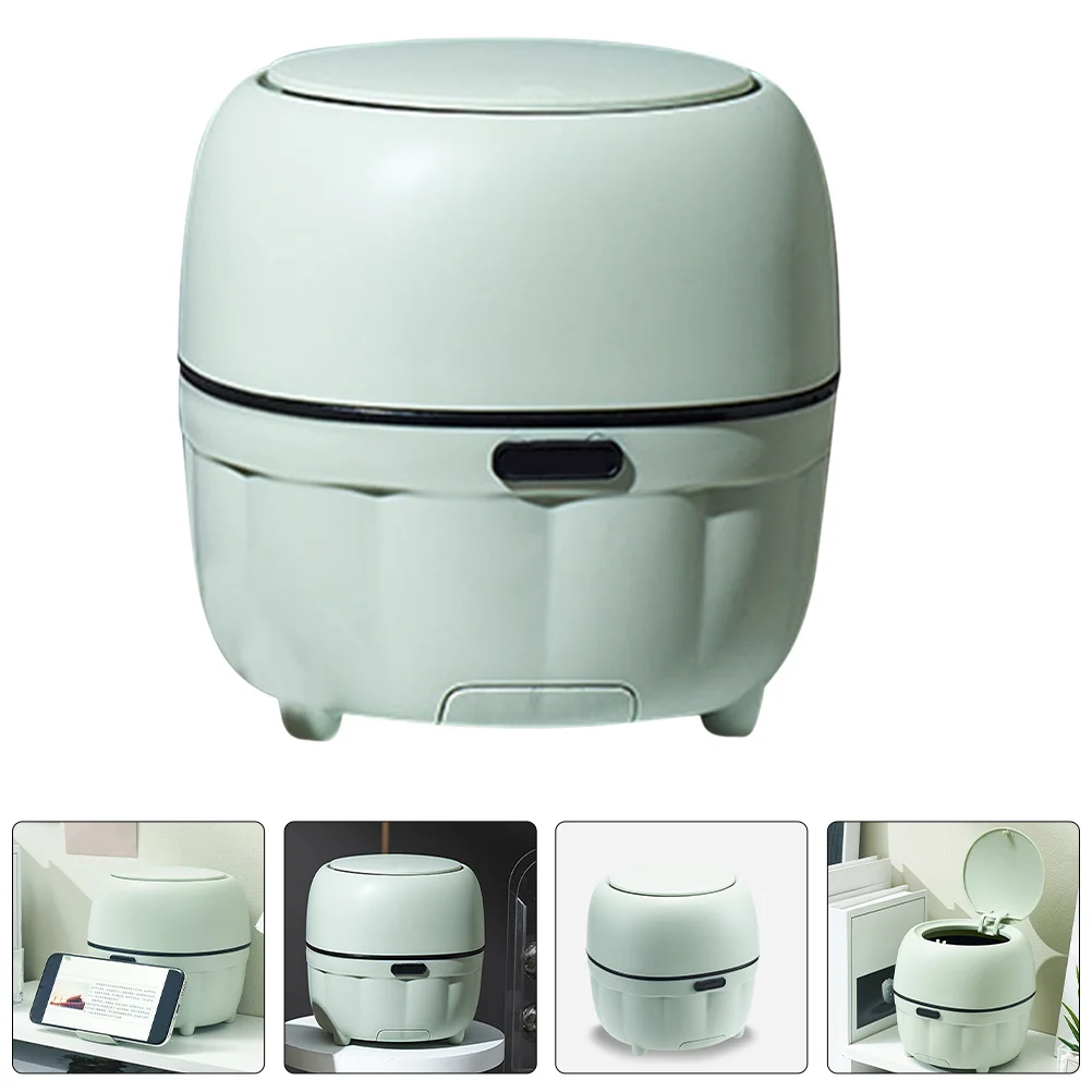 

Mini Desktop Trash Can with Press Lid Compact Stylish PP Material Waste Bin for Office Home Kitchen Vanity Table Countertop