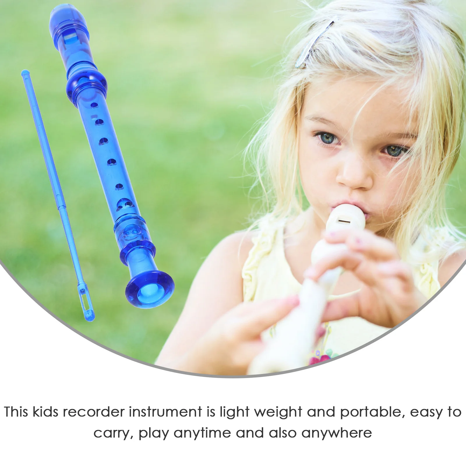 

8-Hole Soprano Recorder Kids Musical Instrument Lightweight Durable Clear Sound Recorder for Beginners Portable