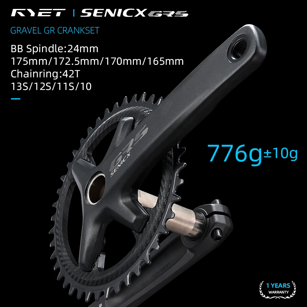 

RYET Senicx 24 мм гравийные велосипедные шатуны шпиндель 165/170/172,5/175 мм велосипедные шатуны 42T 110BCD 4 болта звездочка велосипедные детали
