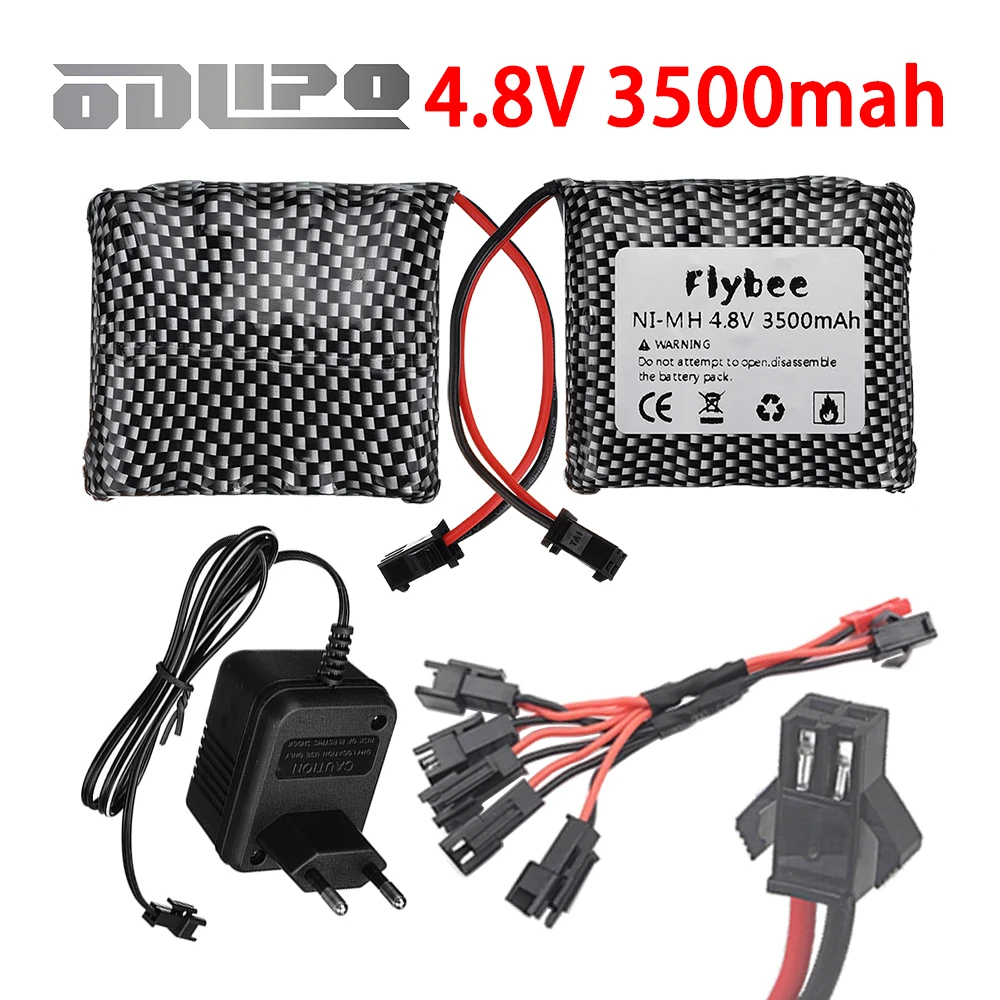 2026 NEW 3500mah 4.8V NiMH Battery with Charger For Rc Electric toys Car Truck Tank Robot AA 4.8V 3000mah Rechargeable Batteries