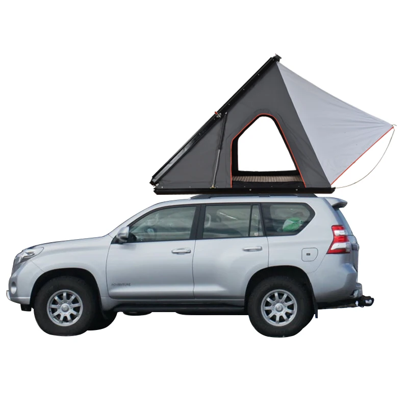 2026 Triangle Hard Shell Roof Top Tent with Quick Automatic Opening, Aluminum Alloy 1-2 Person Tent for SUV Truckpromote sales