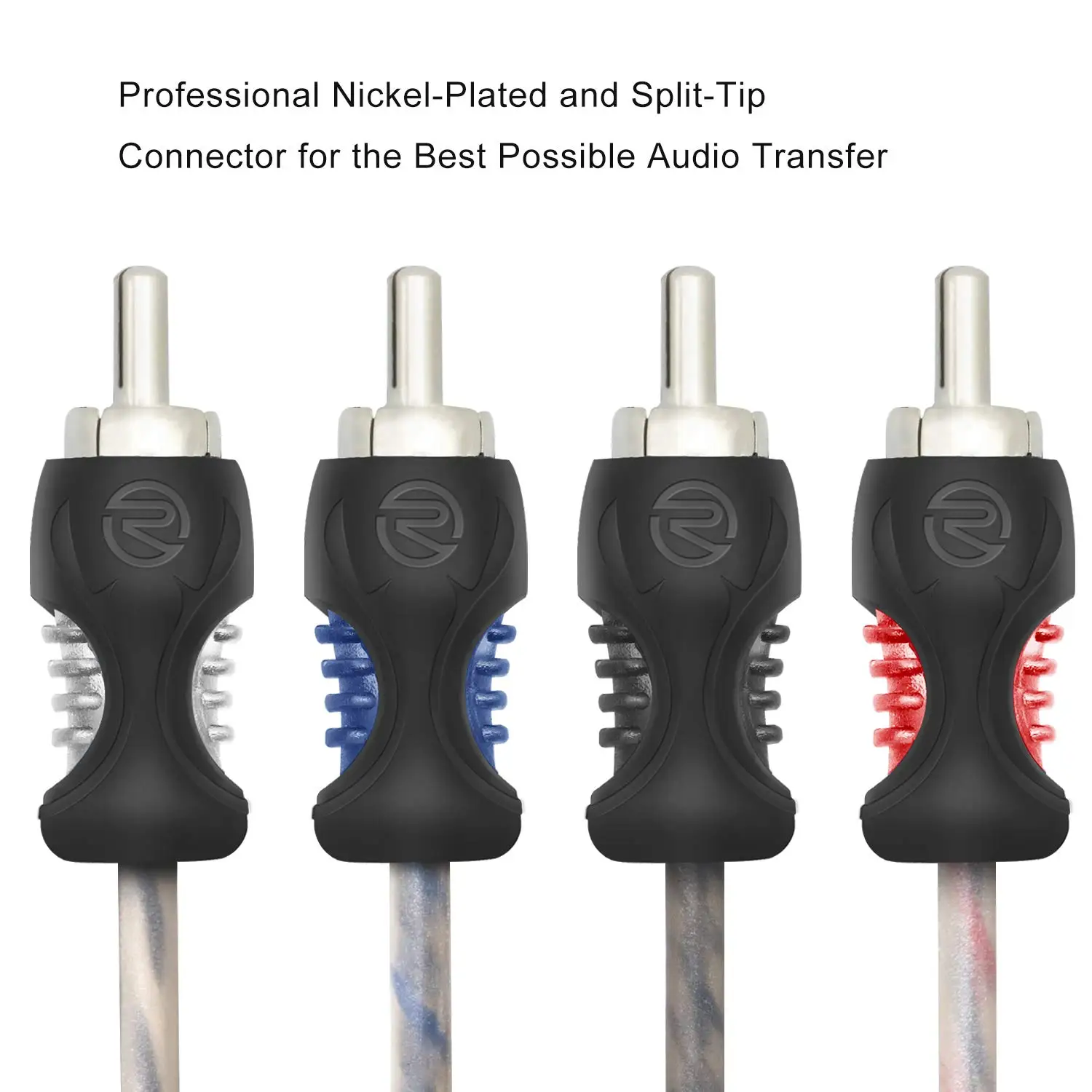 RCI417 100% خالي من الأكسجين نحاس 17 قدم 4 قنوات RCA كابل الصوت زوج ملتوي مع تقليل الضوضاء، مكبر الصوت