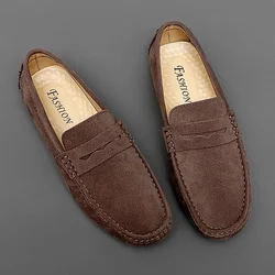 Fashion Lightweight Suede Men Casual Shoes Lazy Shoes Male Breathable Slip-on Mens Driving Shoes Comfortable Loafers Moccasins