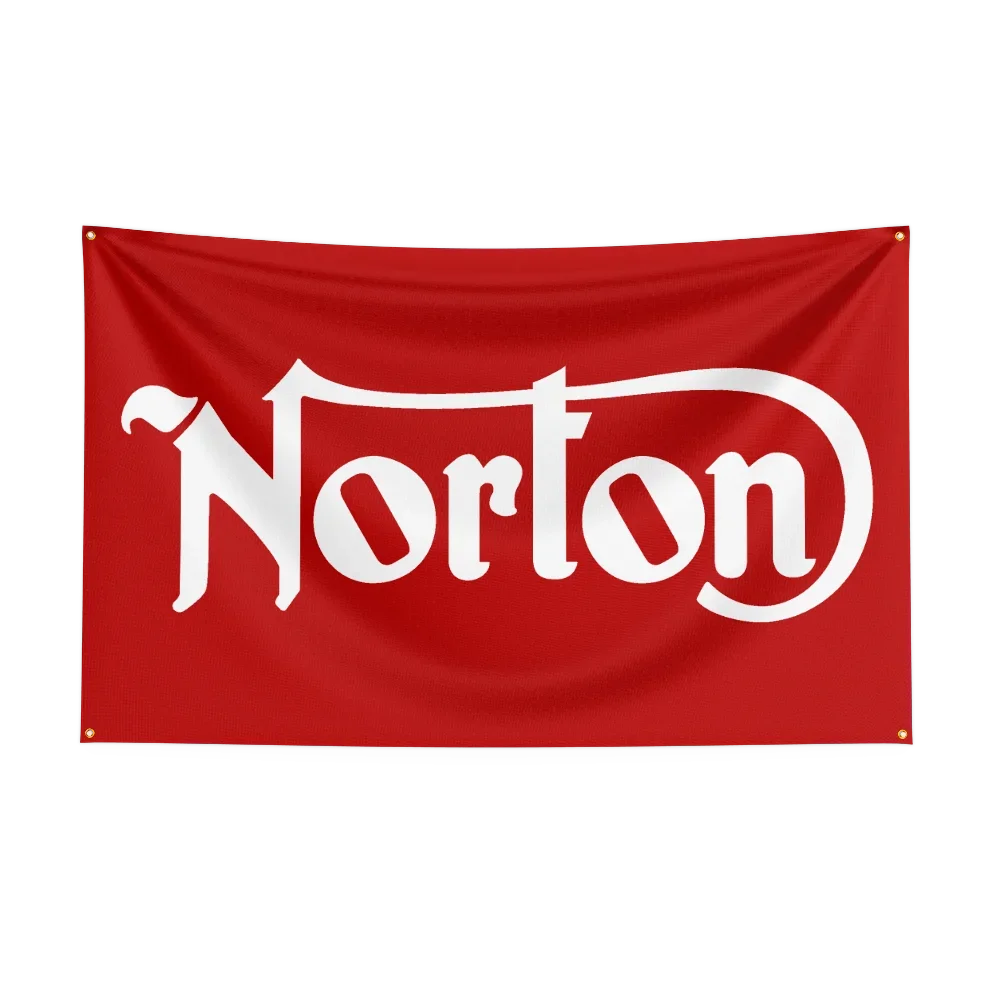 3x5 Ft Nortons Motorcycle Racing Flag Polyester Printed Cars Flags Banner Tapestry for Room Garage Decor