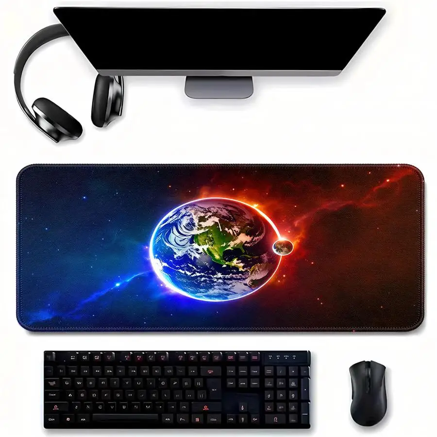 Anti slip Mouse Pad Computer Laptop Pad Game Console Pad Desk accessories office Pad Keyboard Mouse Pad Blue Earth Planet Art