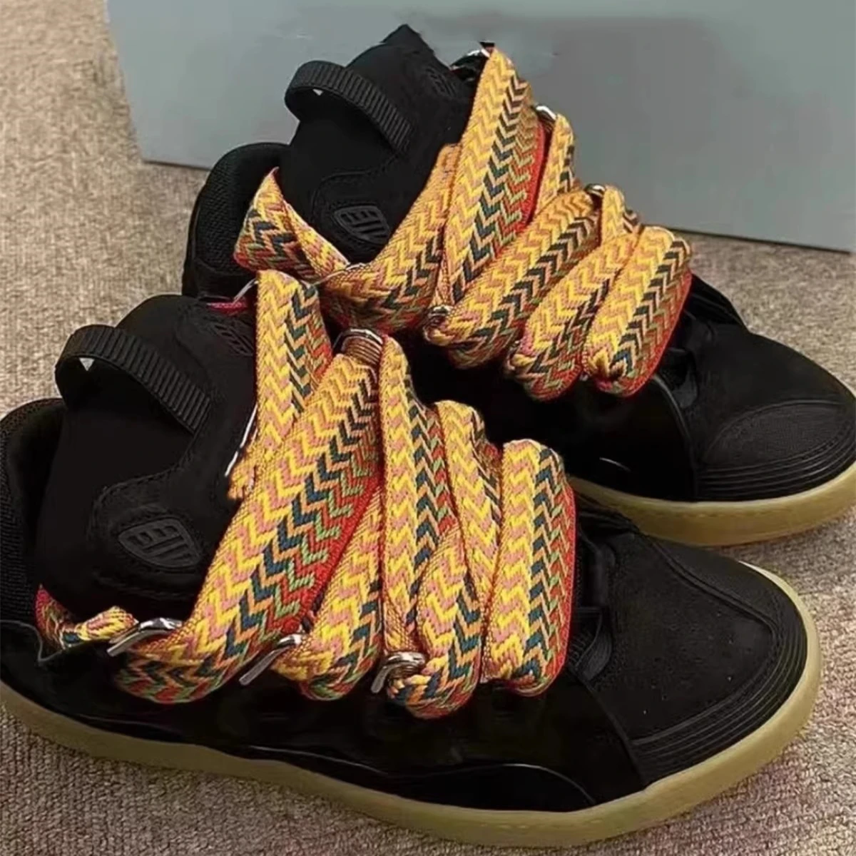 

Разноцветные повседневные кроссовки на толстой подошве, удобные кроссовки унисекс на плоской подошве в стиле пэчворк на шнуровке, дышащая обувь для бега для пар