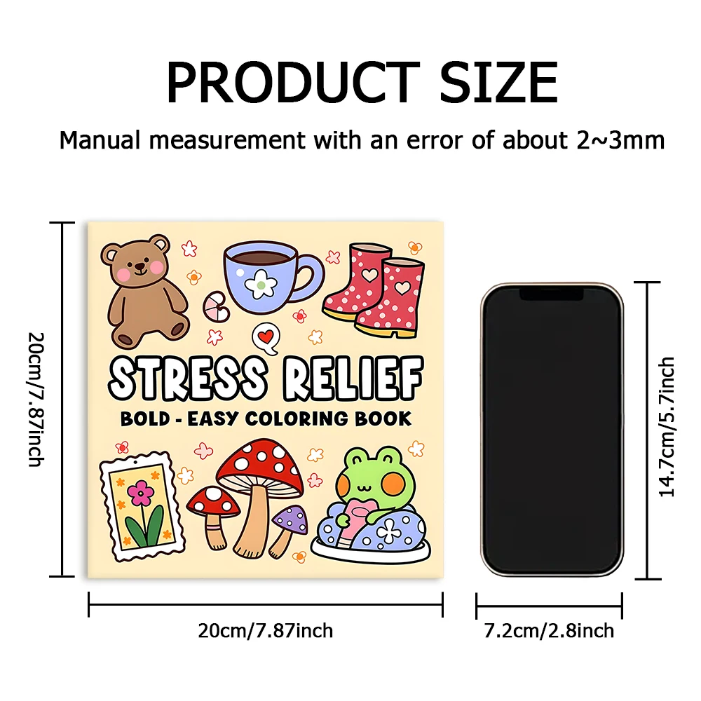 STRESS RELIEF Bold-easy Patterns Coloring Book for Adults Cute Drawing Book Perfect Gift for Party and Birthday